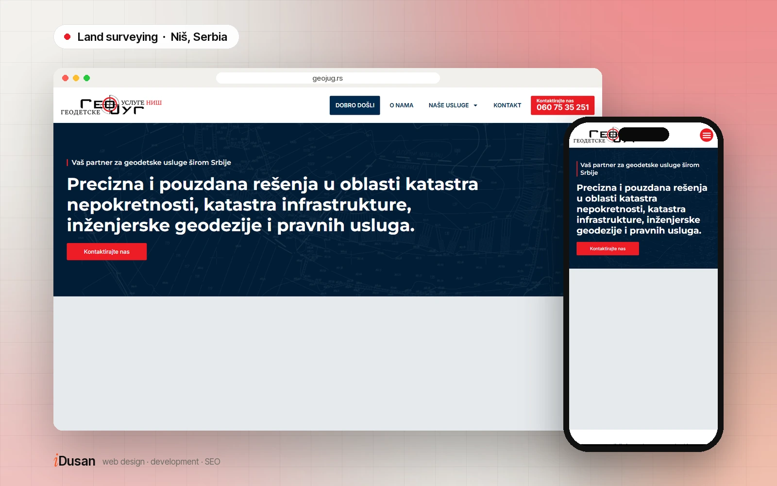 GEO Jug website on desktop and mobile