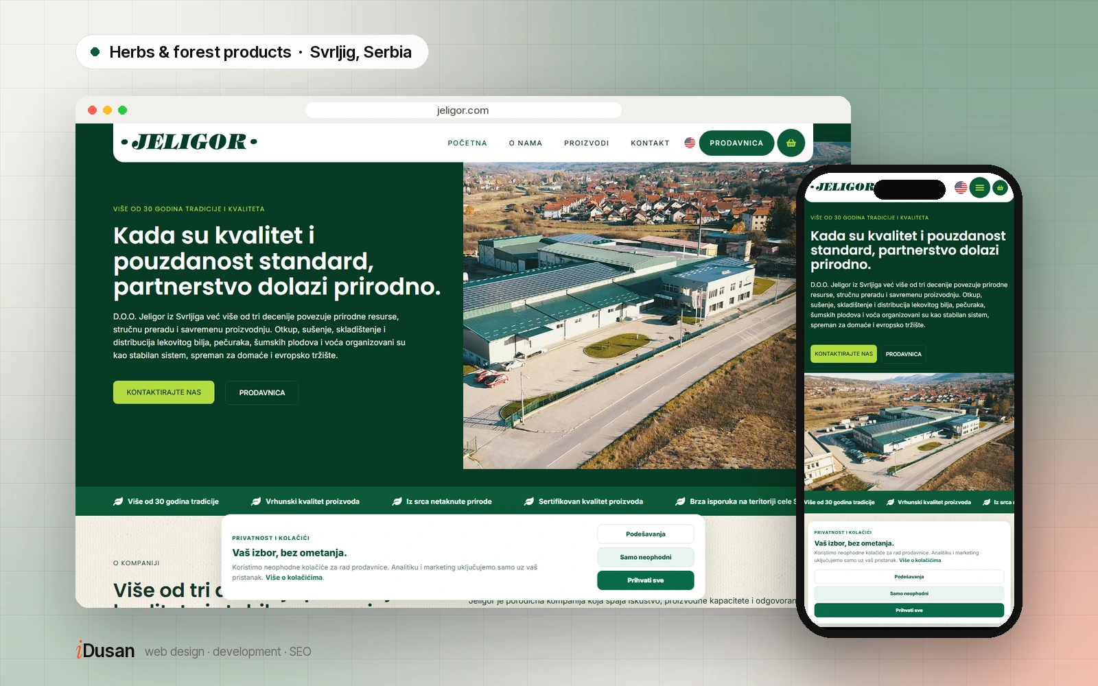 Jeligor website on desktop and mobile